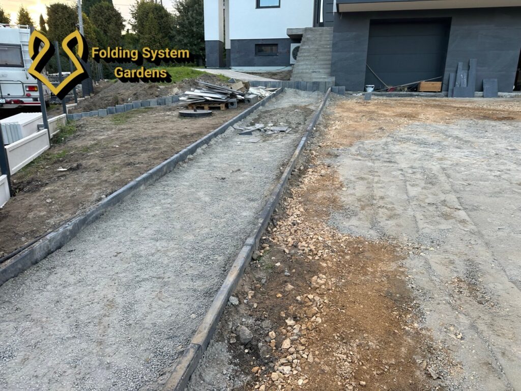 Wytyczenie stref, osadzenie krawężników – Etap 3 – Niegowonice k. Zawiercia